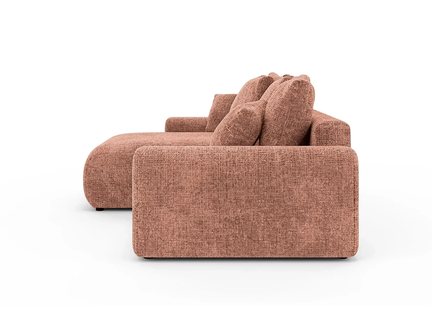 OLI - 4-zits hoekbank in chenille stof - Terracotta