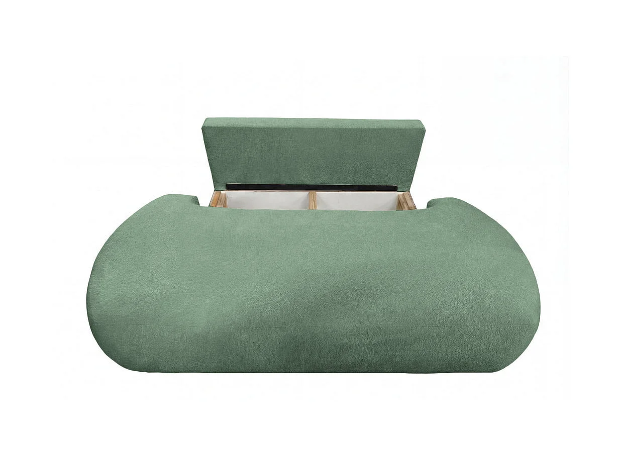COLIN - Canapé droit convertible tissu texturé 2 places Vert