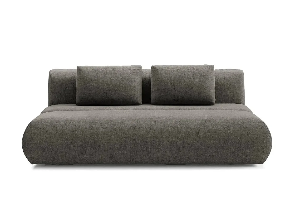 TINA - Canapé droit convertible tissu chiné 2 places Gris foncé