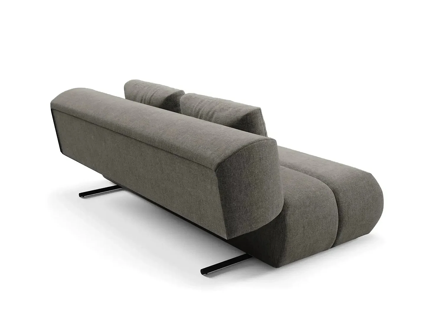 TINA - Canapé droit convertible tissu chiné 2 places Gris foncé