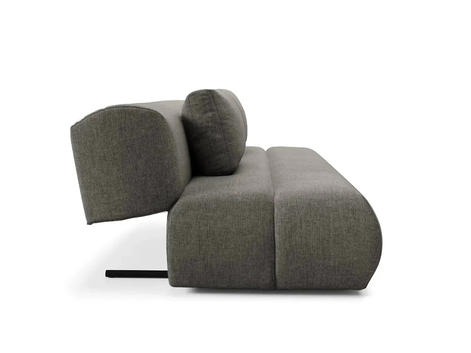 TINA - Canapé droit convertible tissu chiné 2 places Gris foncé