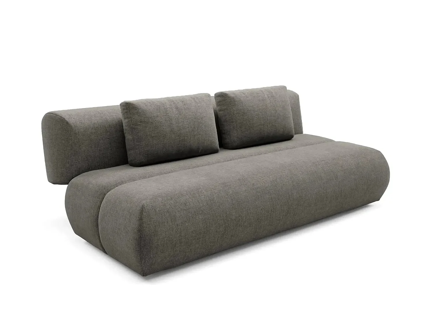 TINA - Canapé droit convertible tissu chiné 2 places Gris foncé