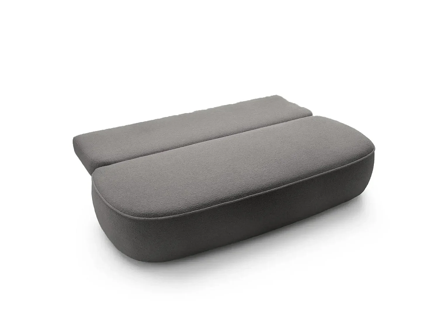 VICTOIRE - Canapé droit convertible tissu bouclette 2 places Gris