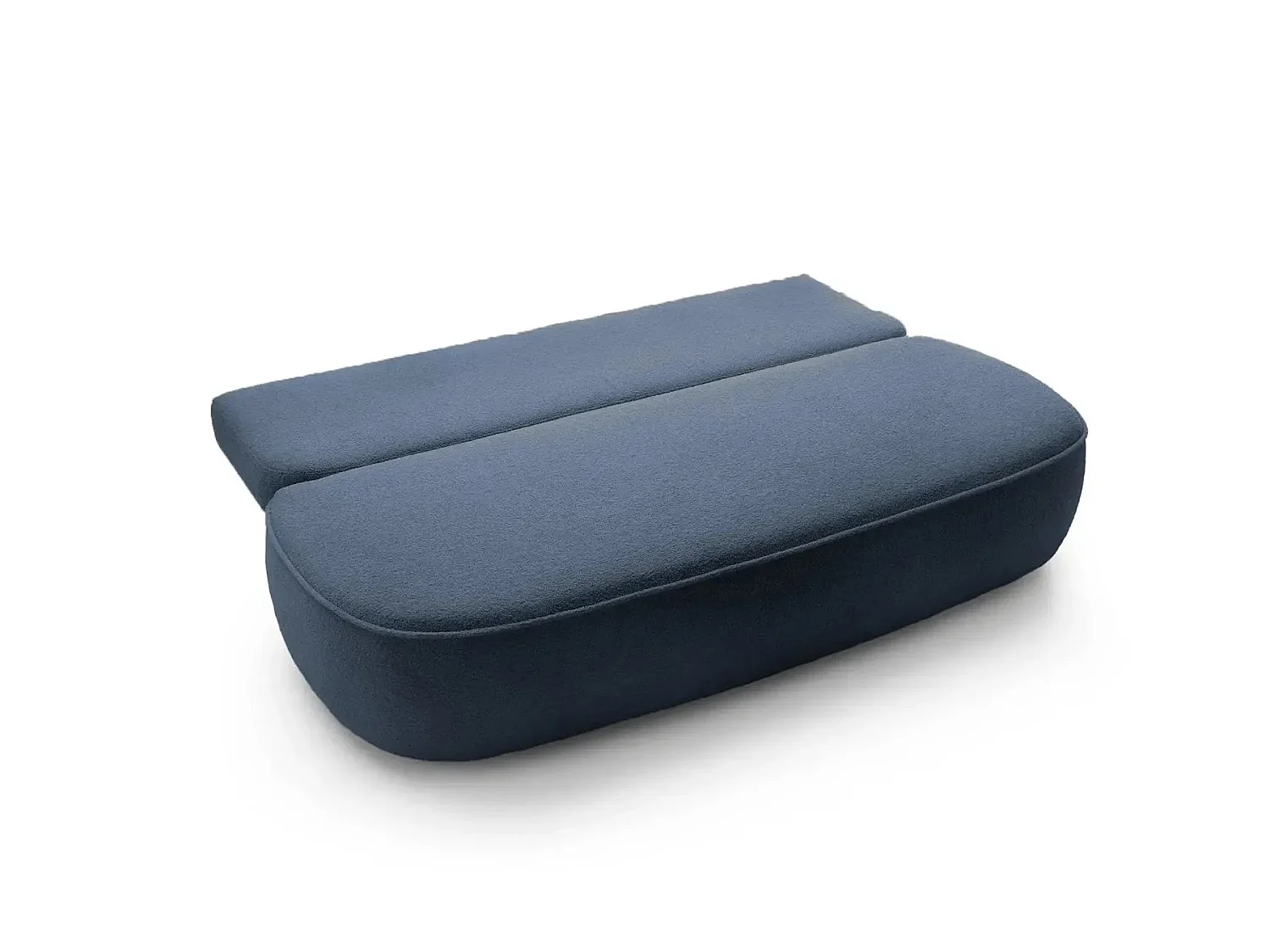 VICTOIRE - Canapé droit convertible tissu bouclette 2 places Bleu