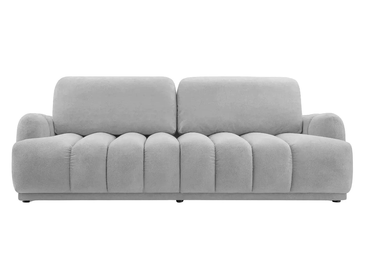 MARIA - Canapé droit convertible lisse 3 places Gris clair