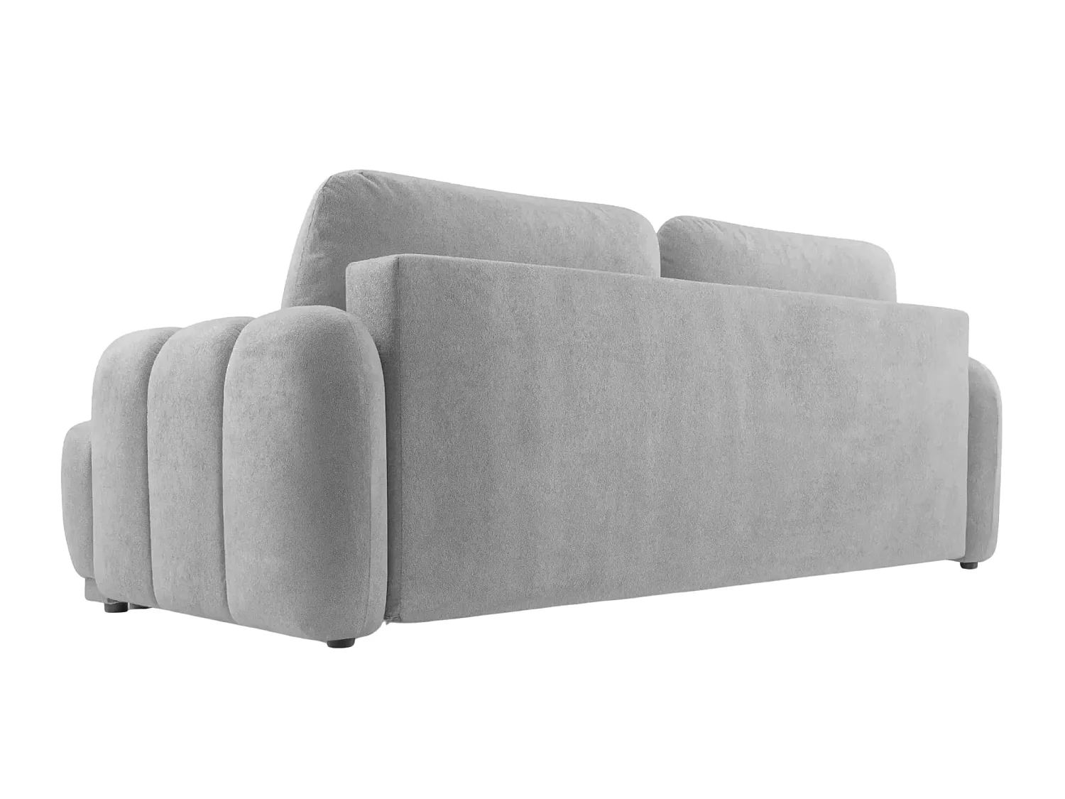 MARIA - Canapé droit convertible lisse 3 places Gris clair