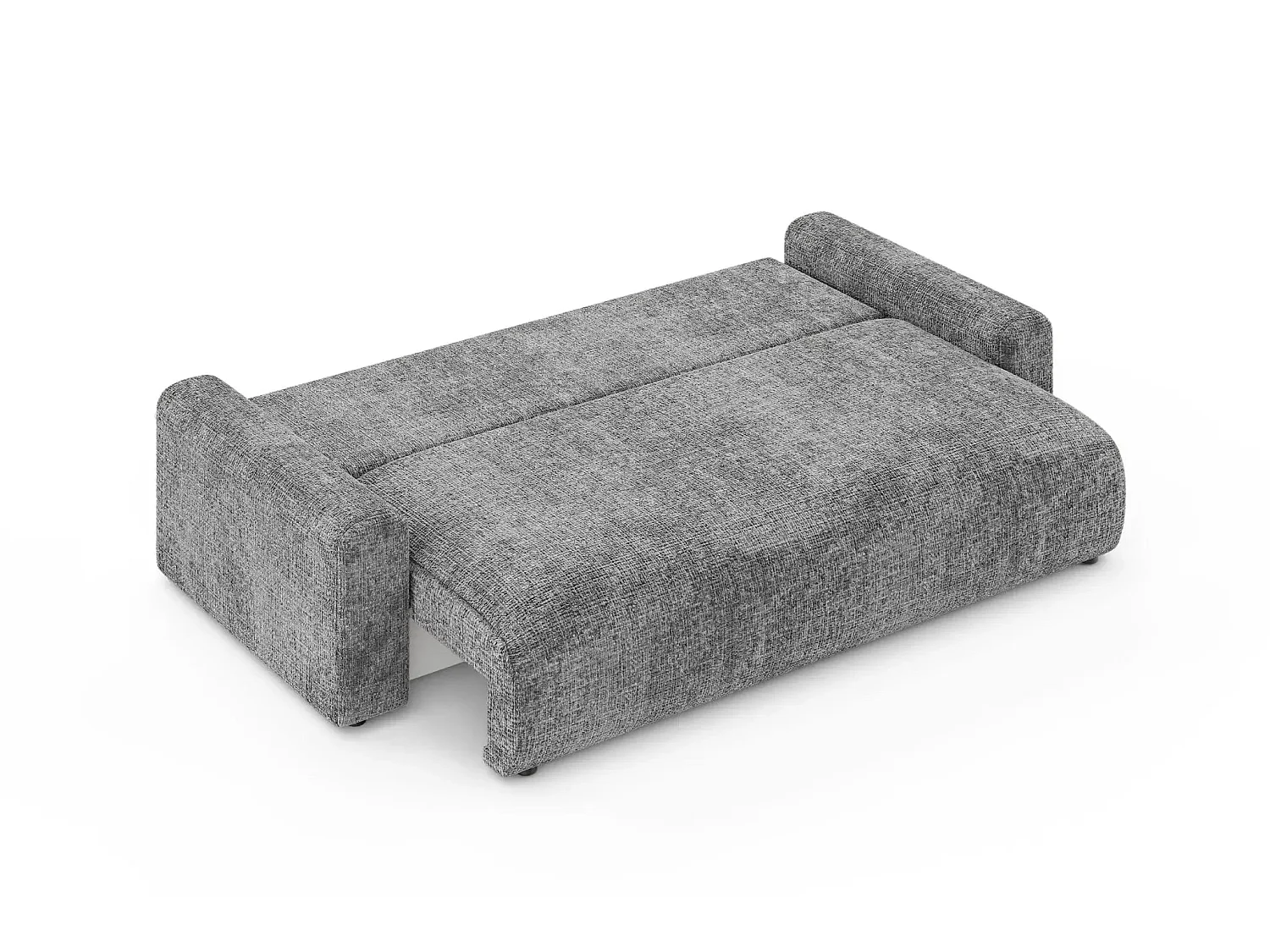 OLI - Canapé droit convertible tissu chenille 3 places Gris foncé