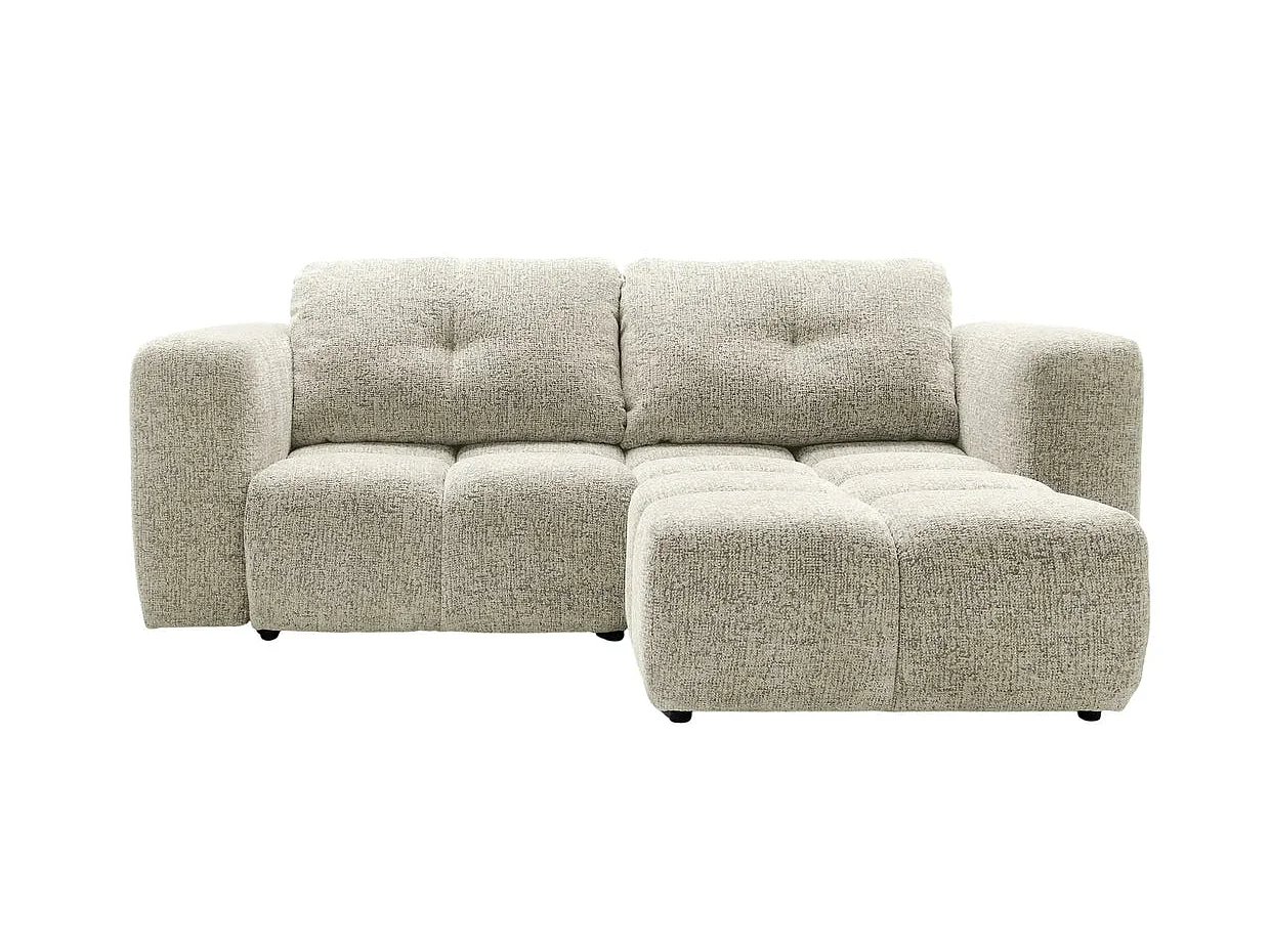 ROMY MINI - Canapé d'angle convertible tissu chenille 2 places Beige