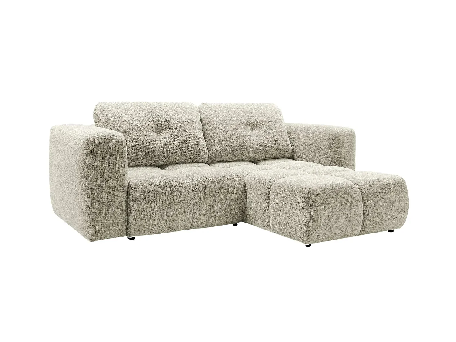 ROMY MINI - Canapé d'angle convertible tissu chenille 2 places Beige