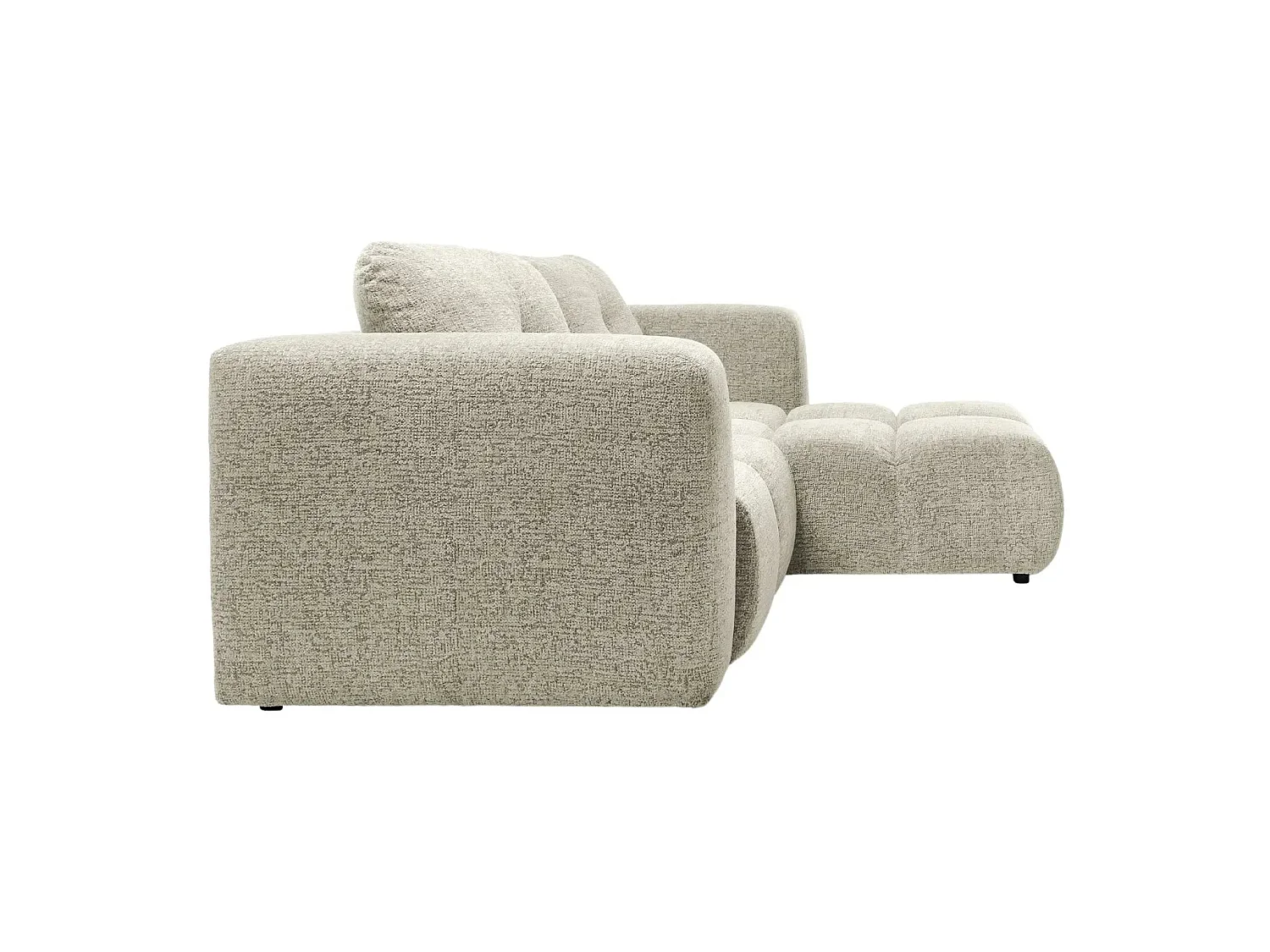 ROMY MINI - Canapé d'angle convertible tissu chenille 2 places Beige