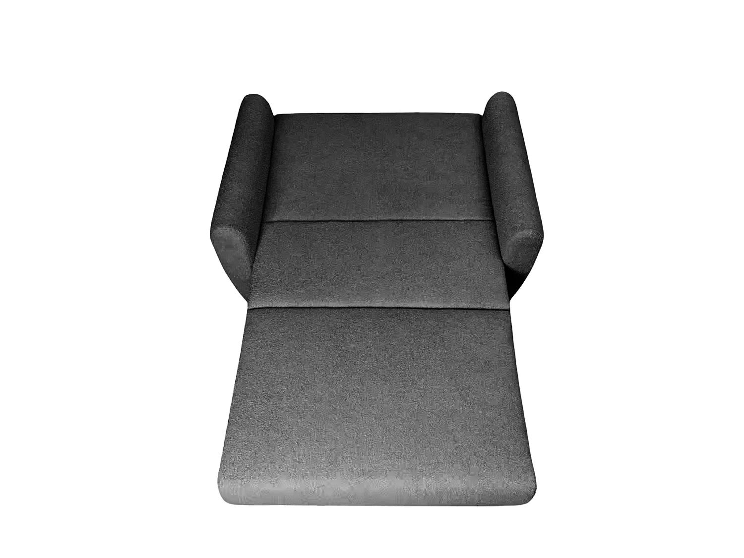 GINA - Canapé droit convertible tissu bouclette 2 places Gris foncé