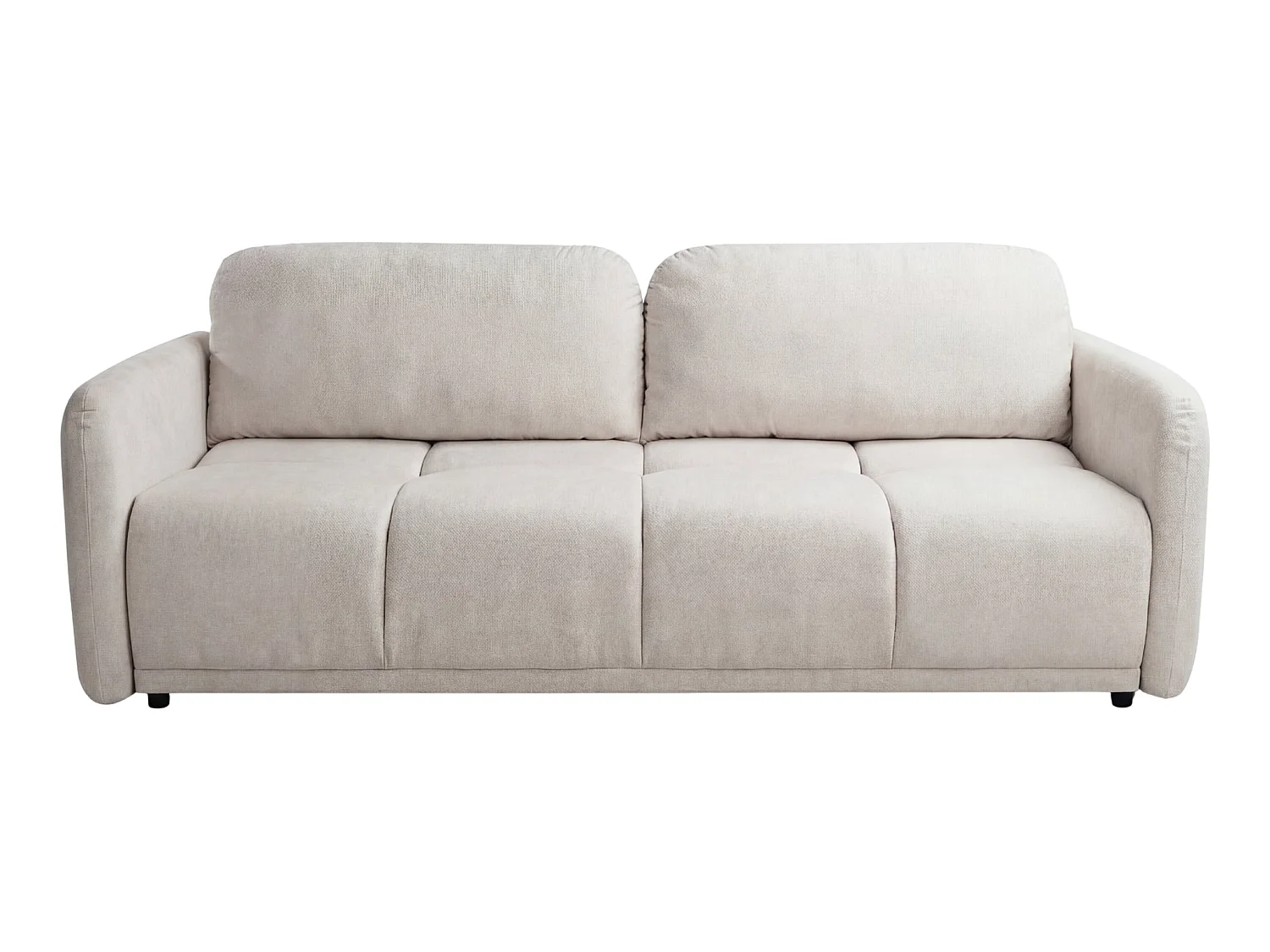DANA - Canapé droit convertible tissu lisse 3 places Beige