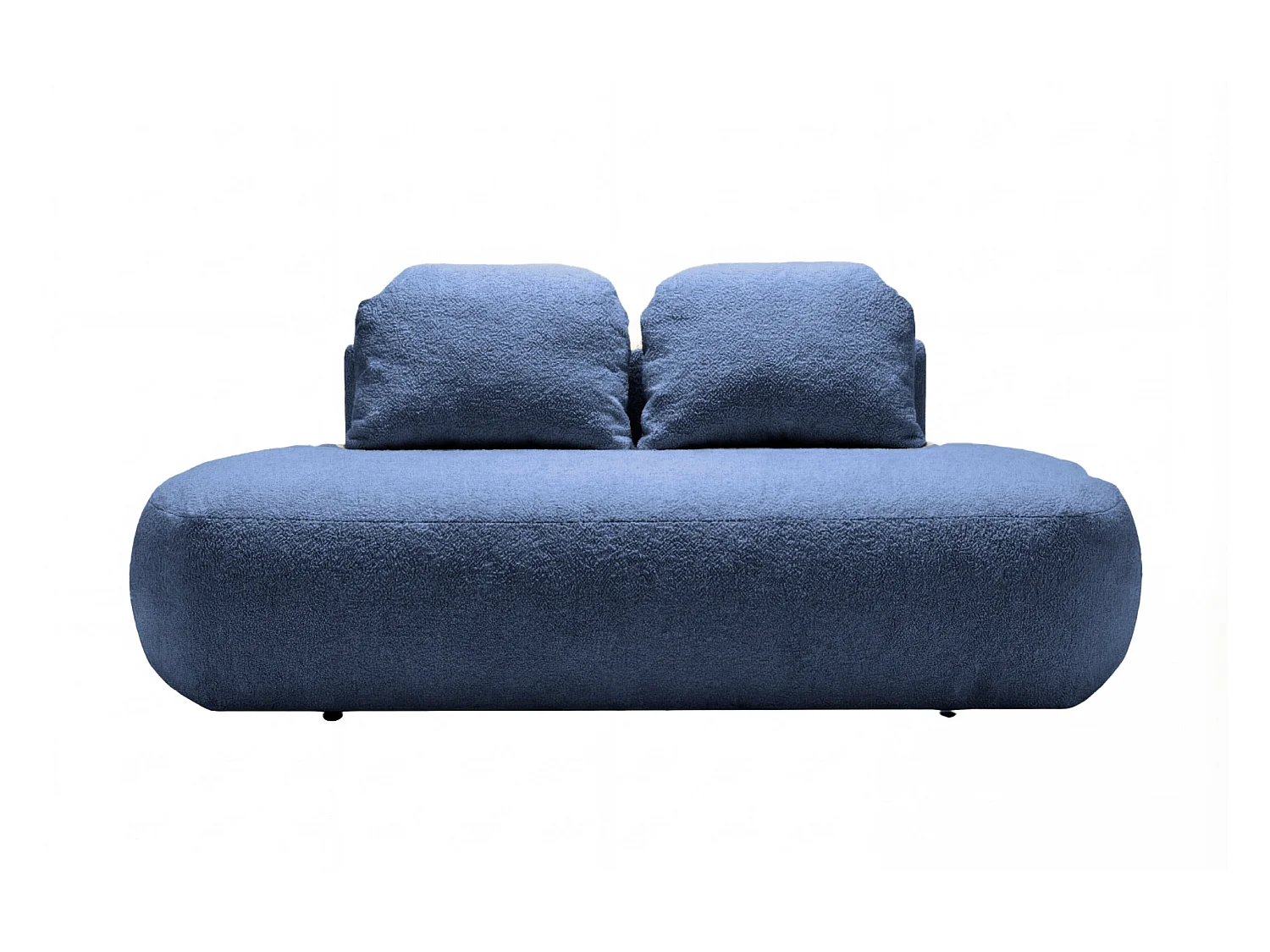 COLIN - 2 zits rechte slaapbank in structuurstof - Blauw