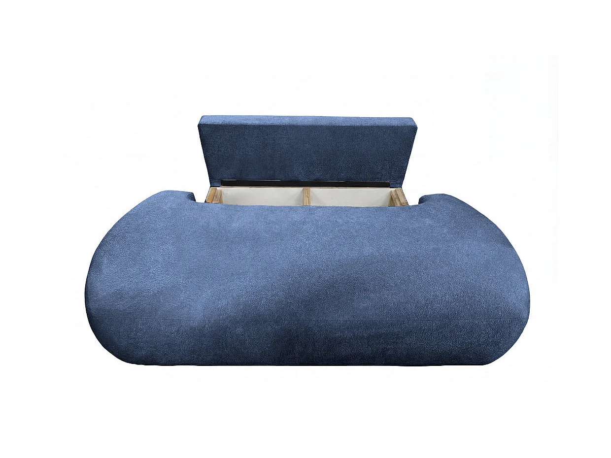 COLIN - 2 zits rechte slaapbank in structuurstof - Blauw