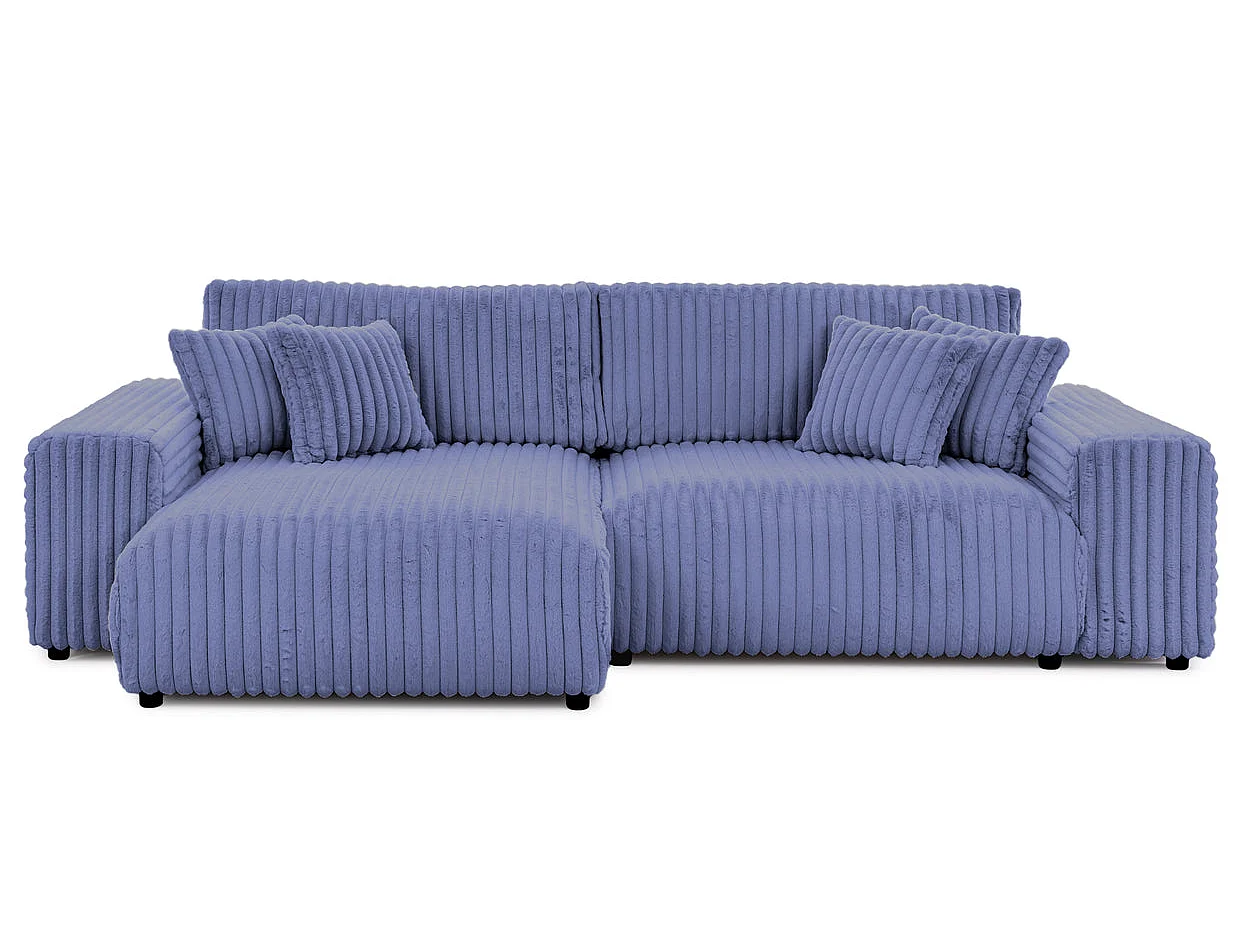 CAISA - 4-zits gros corduroy hoekbank - Blauw
