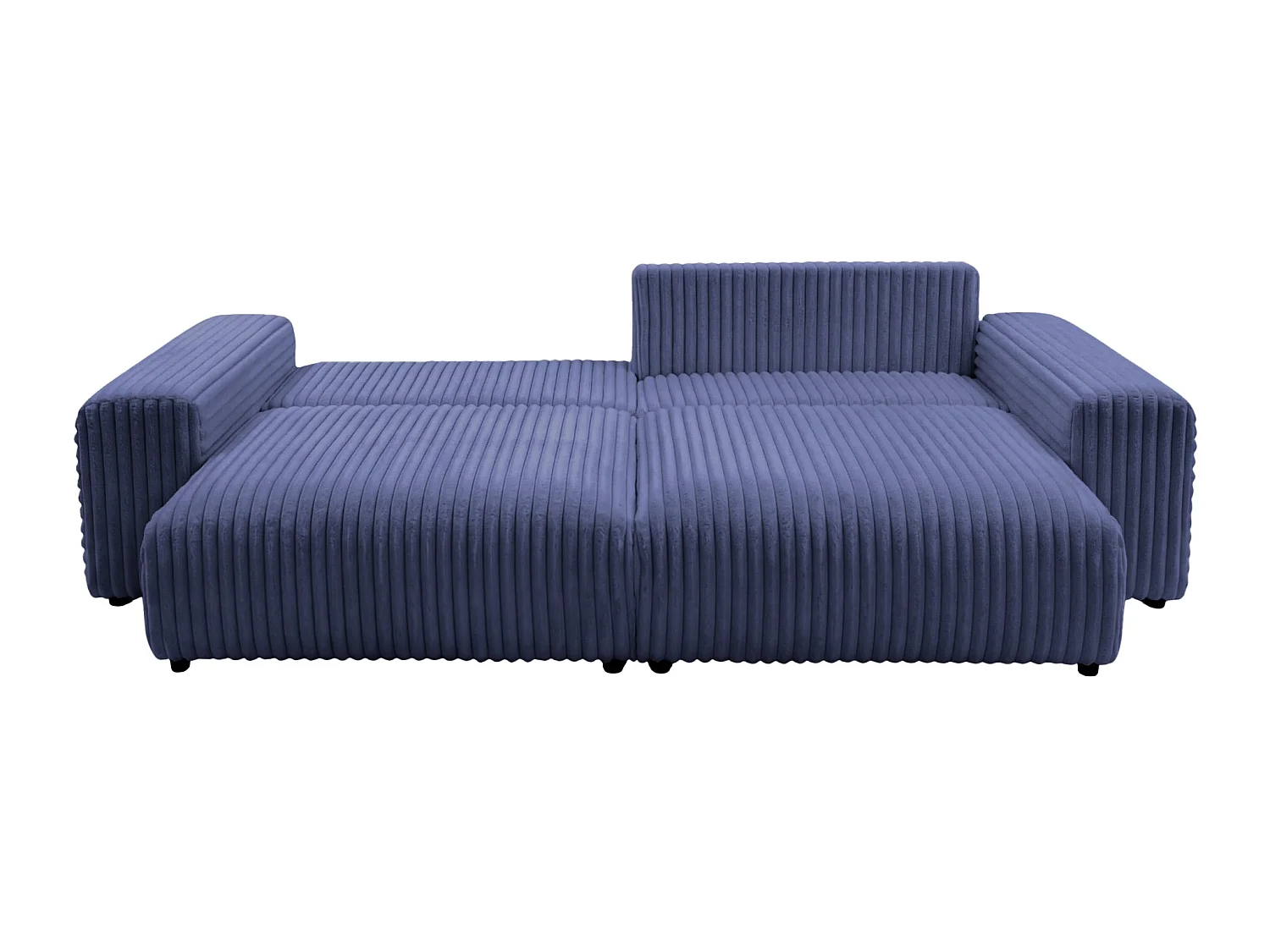 CAISA - 4-zits gros corduroy hoekbank - Blauw