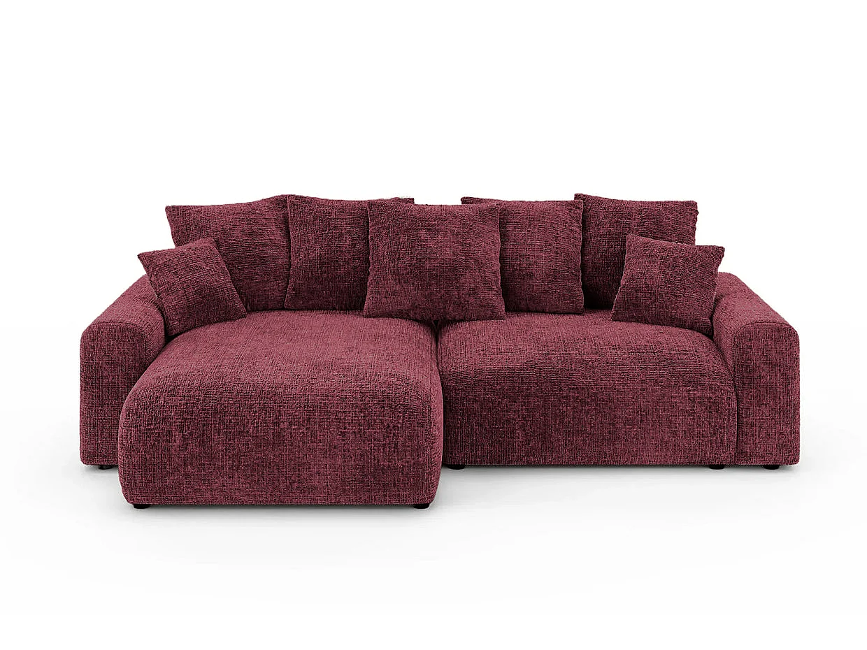 OLI - 4-zits hoekbank in chenille stof - Bordeaux