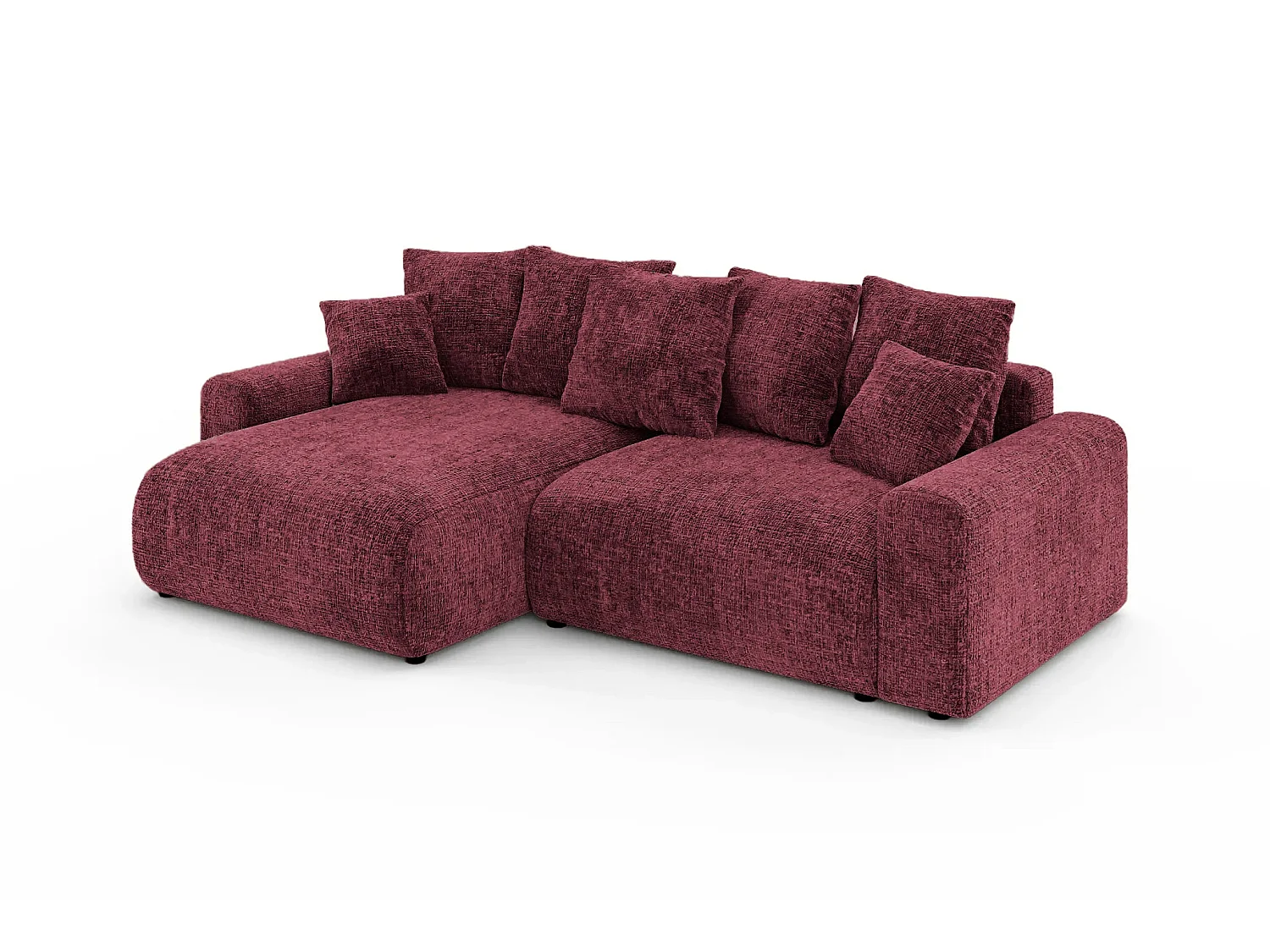 OLI - 4-zits hoekbank in chenille stof - Bordeaux