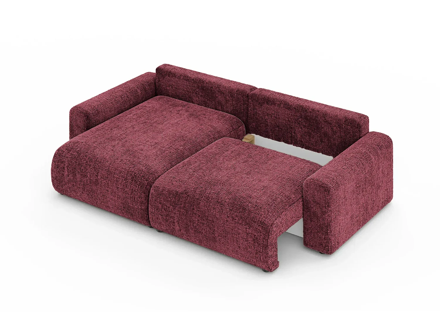 OLI - 4-zits hoekbank in chenille stof - Bordeaux