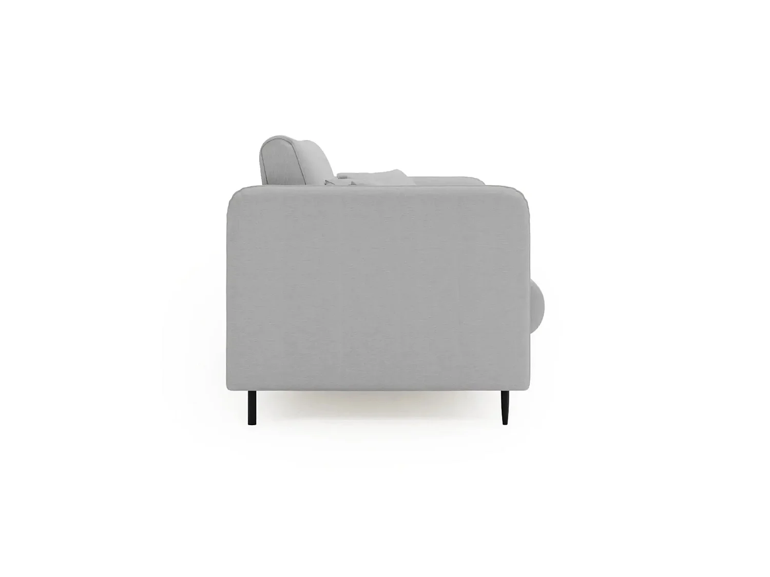 VICKY - Canapé droit convertible tissu lisse 2 places Gris clair