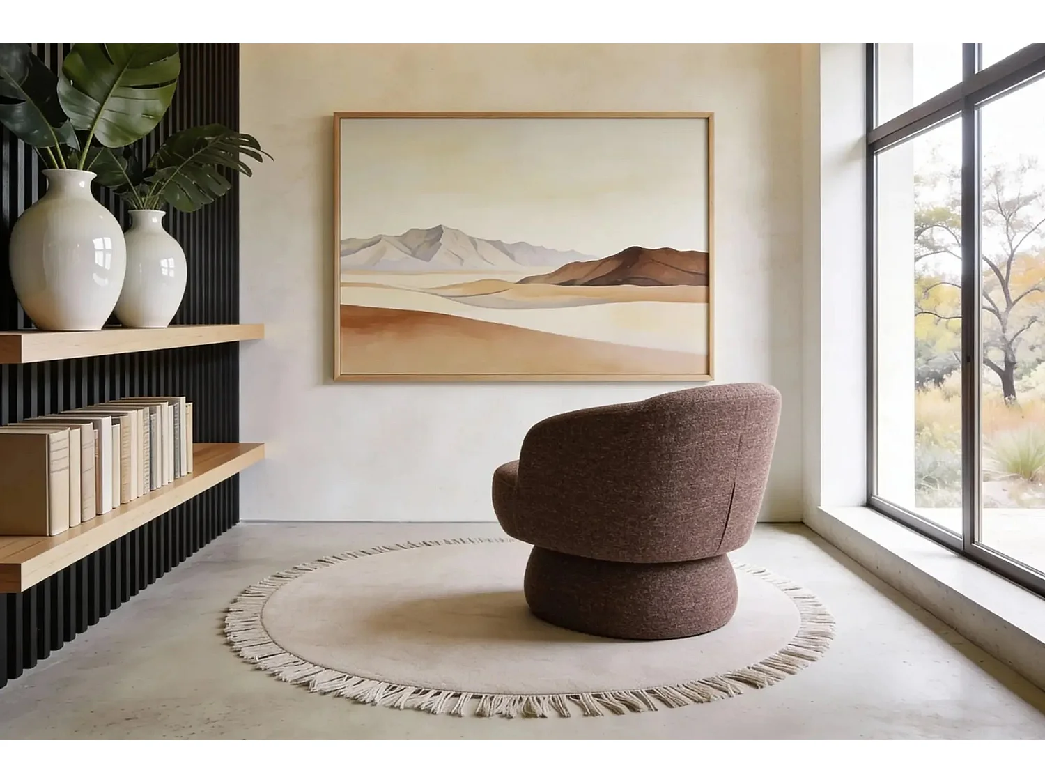 ADAM - Stoffen fauteuil - Terracotta