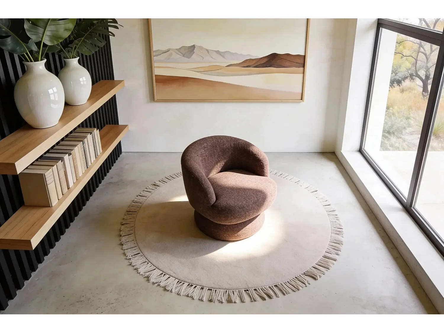 ADAM - Stoffen fauteuil - Terracotta