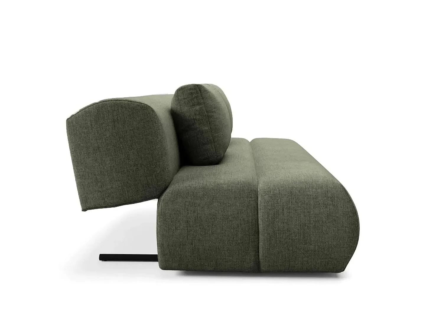 TINA - Canapé droit convertible tissu chiné 2 places Vert