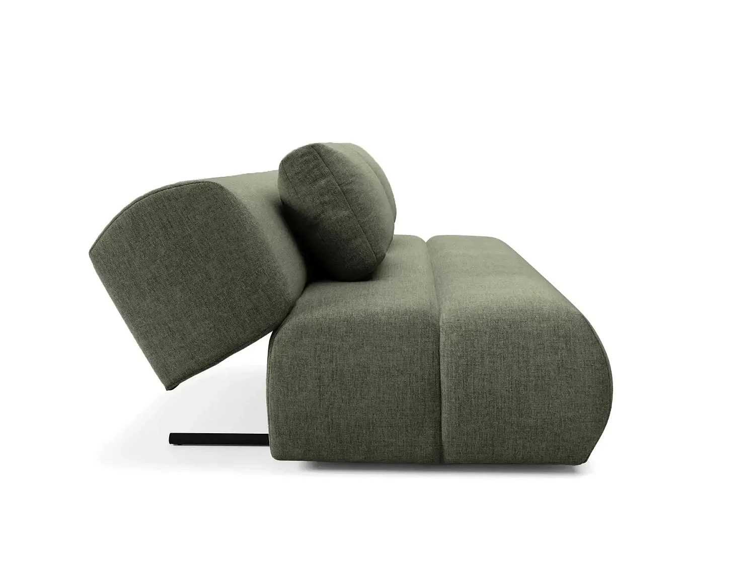 TINA - Canapé droit convertible tissu chiné 2 places Vert