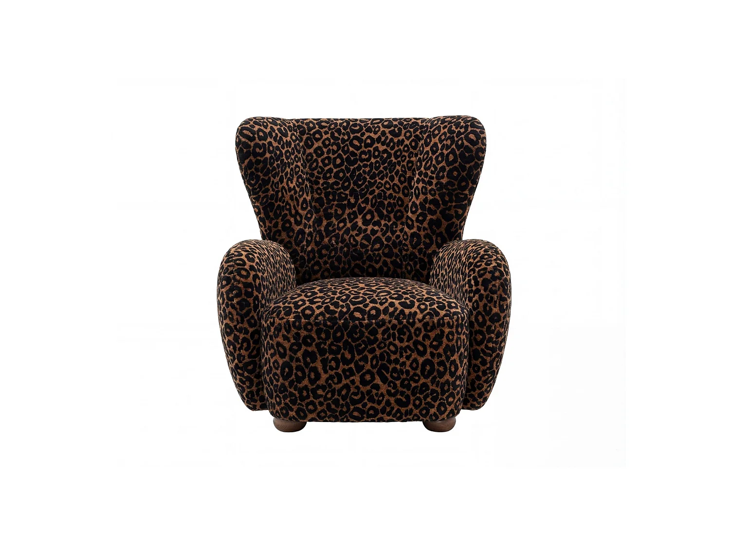 LILI - Stoffen fauteuil met dierenprint - Terracotta
