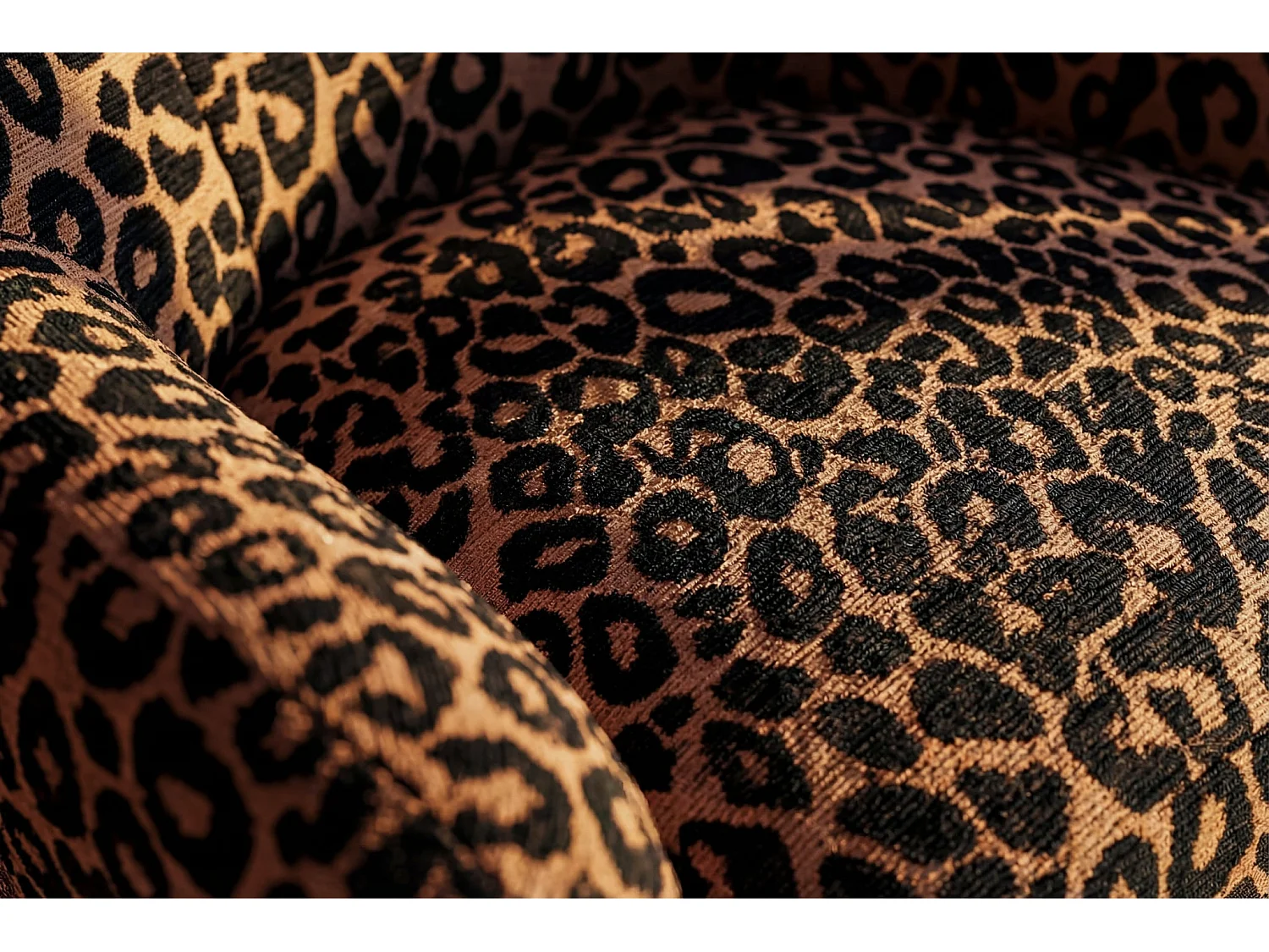 LILI - Stoffen fauteuil met dierenprint - Terracotta