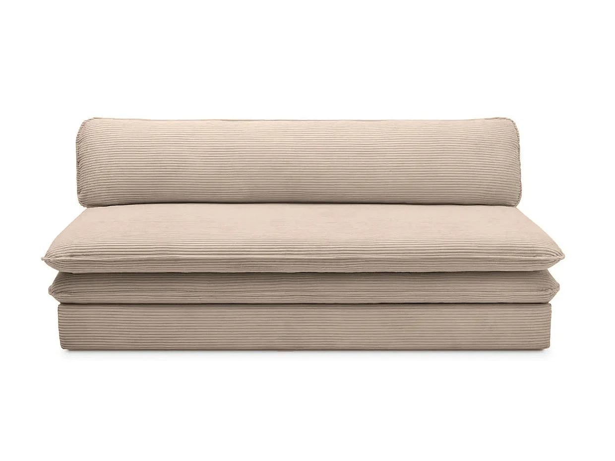 OSCAR MINI - Canapé droit convertible velours côtelé Taupe