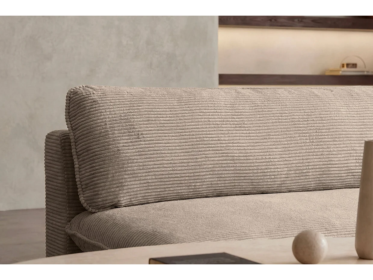 OSCAR MINI - Canapé droit convertible velours côtelé Taupe