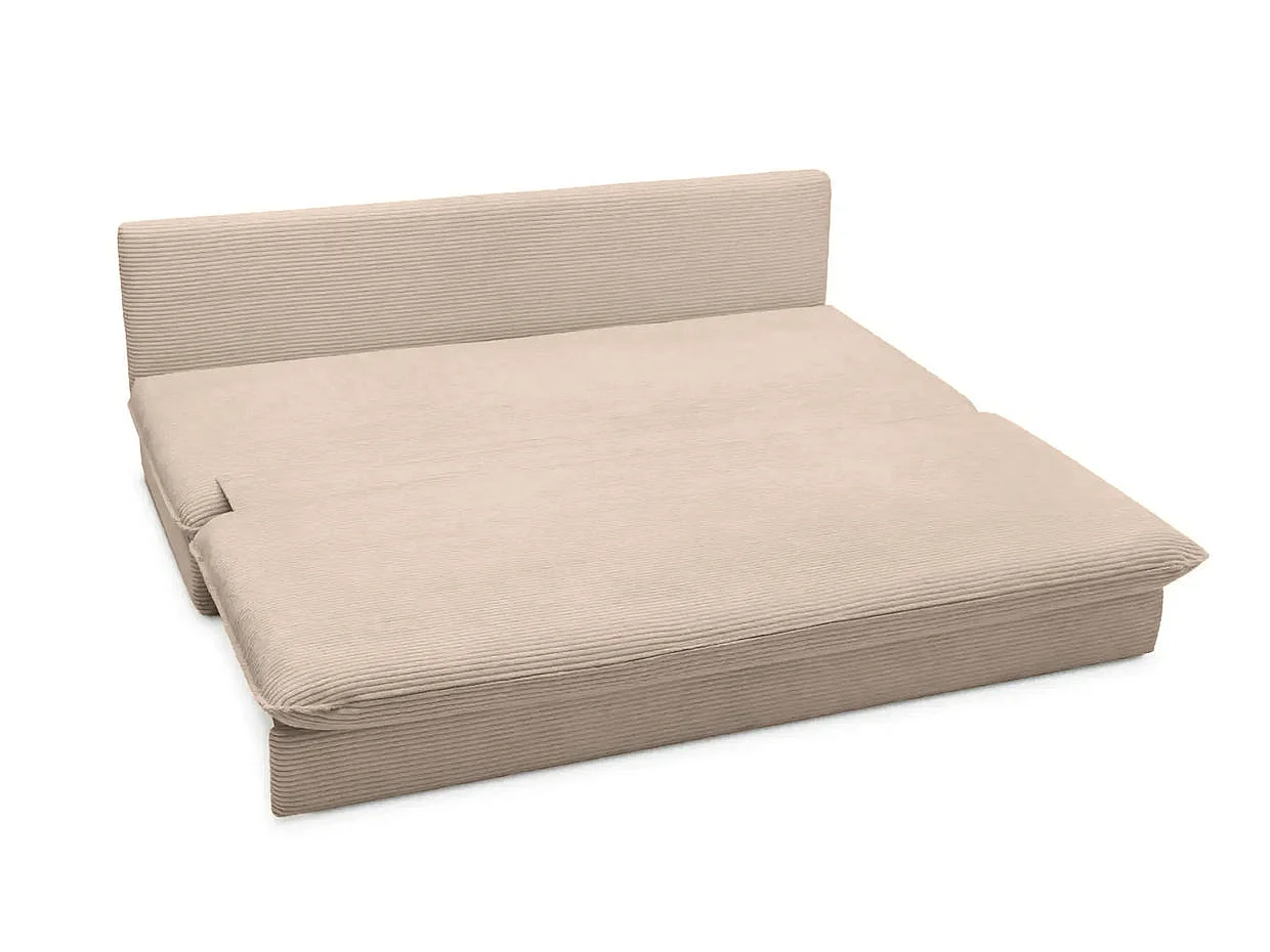 OSCAR MINI - Canapé droit convertible velours côtelé Taupe