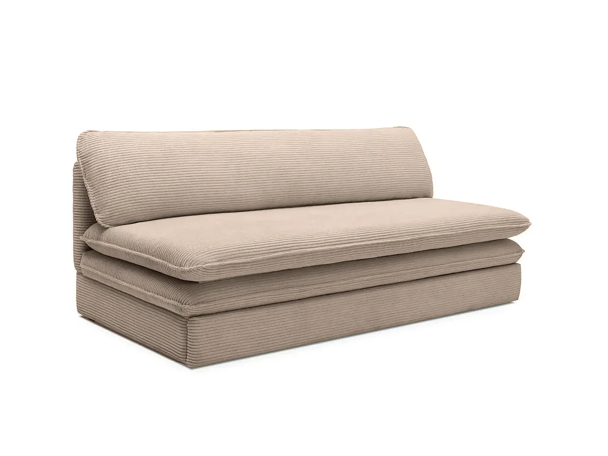 OSCAR MINI - Canapé droit convertible velours côtelé Taupe