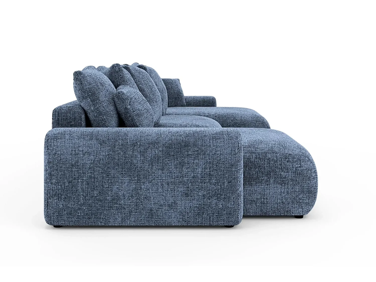 OLI - 5-zits panoramische slaapbank in chenille stof - Blauw