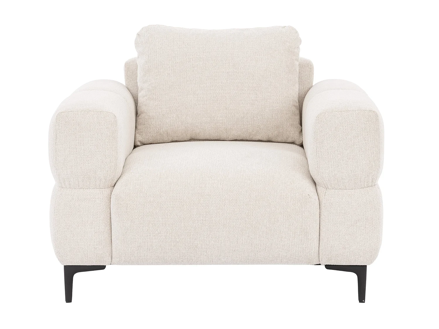 ELTON - Fauteuil en tissu lisse - Beige
