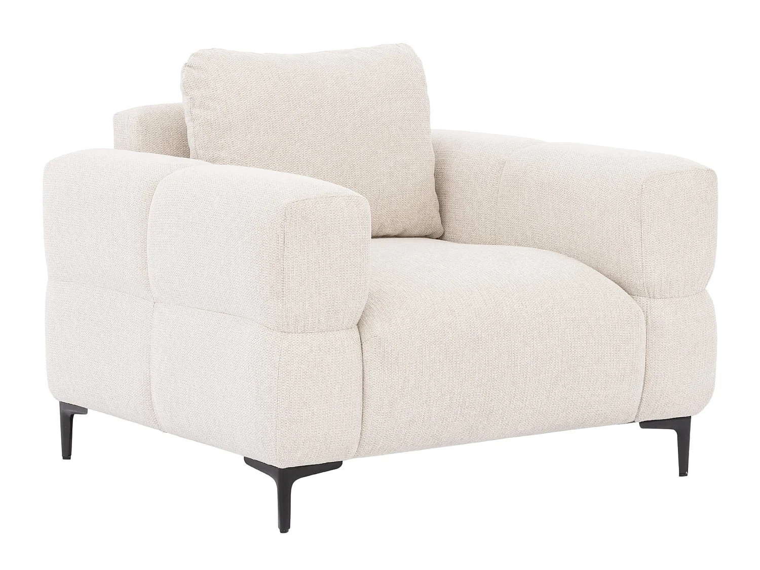 ELTON - Fauteuil en tissu lisse - Beige