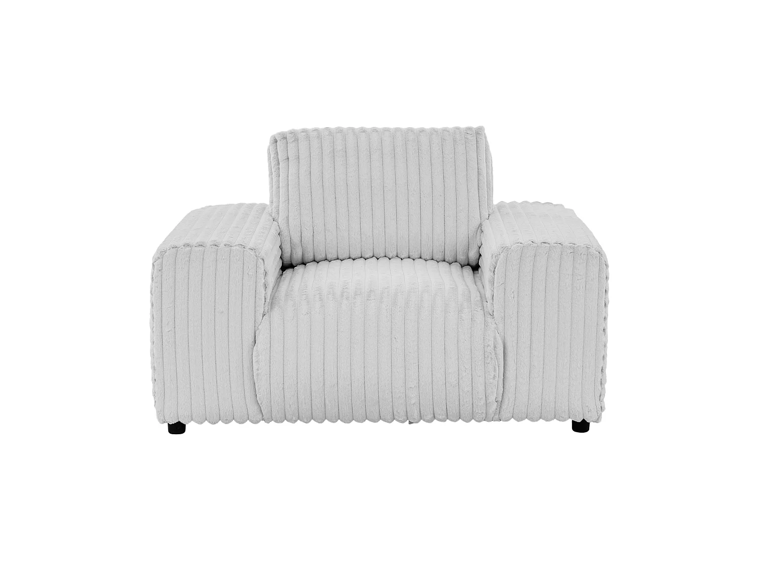 CAISA - Fauteuil en velours côtelé - Gris clair