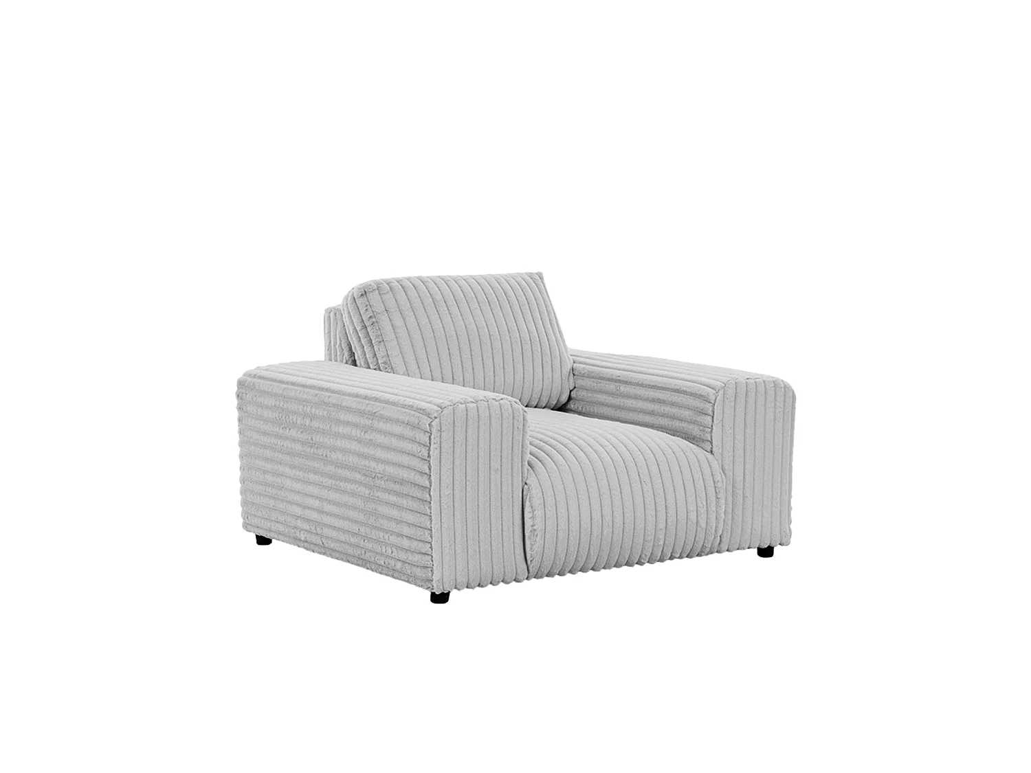 CAISA - Fauteuil en velours côtelé - Gris clair