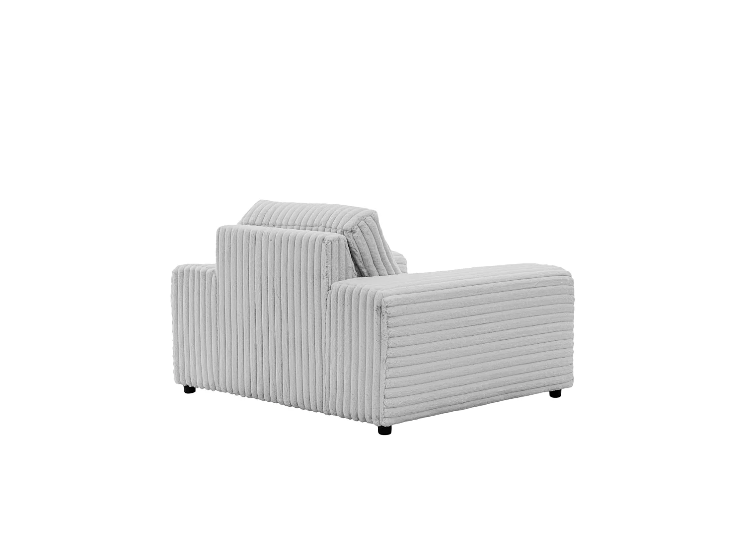 CAISA - Fauteuil en velours côtelé - Gris clair