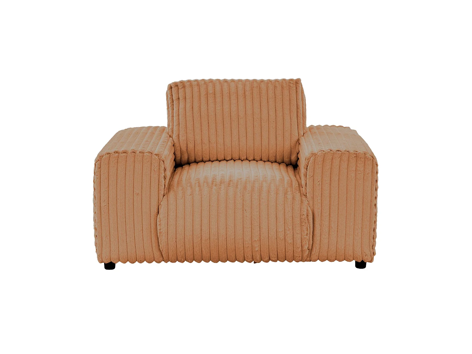 CAISA - Fauteuil en velours côtelé - Terracotta