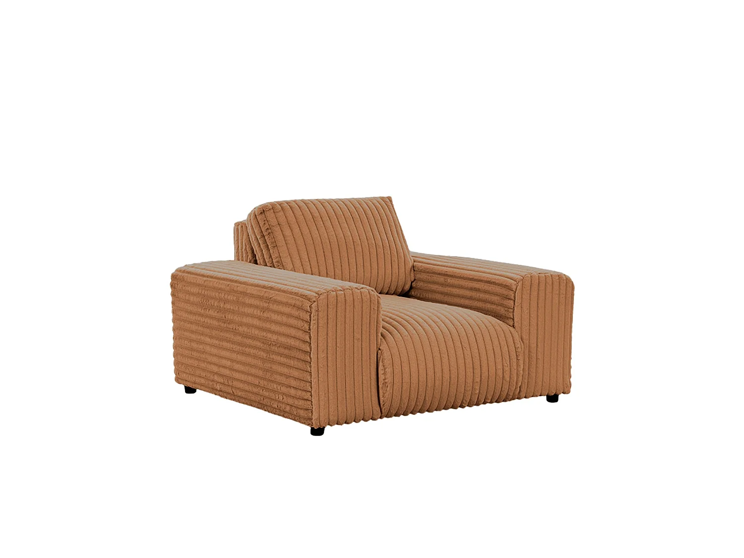CAISA - Fauteuil en velours côtelé - Terracotta