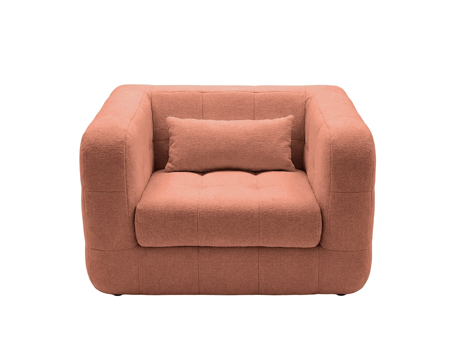 ARLETTE - Chenille stoffen fauteuil - Terracotta