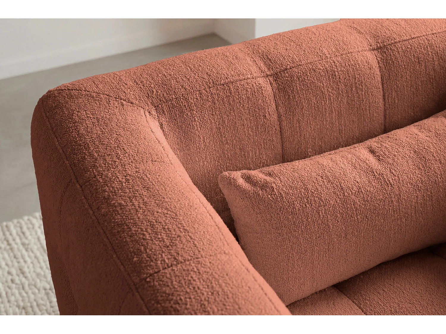 ARLETTE - Chenille stoffen fauteuil - Terracotta