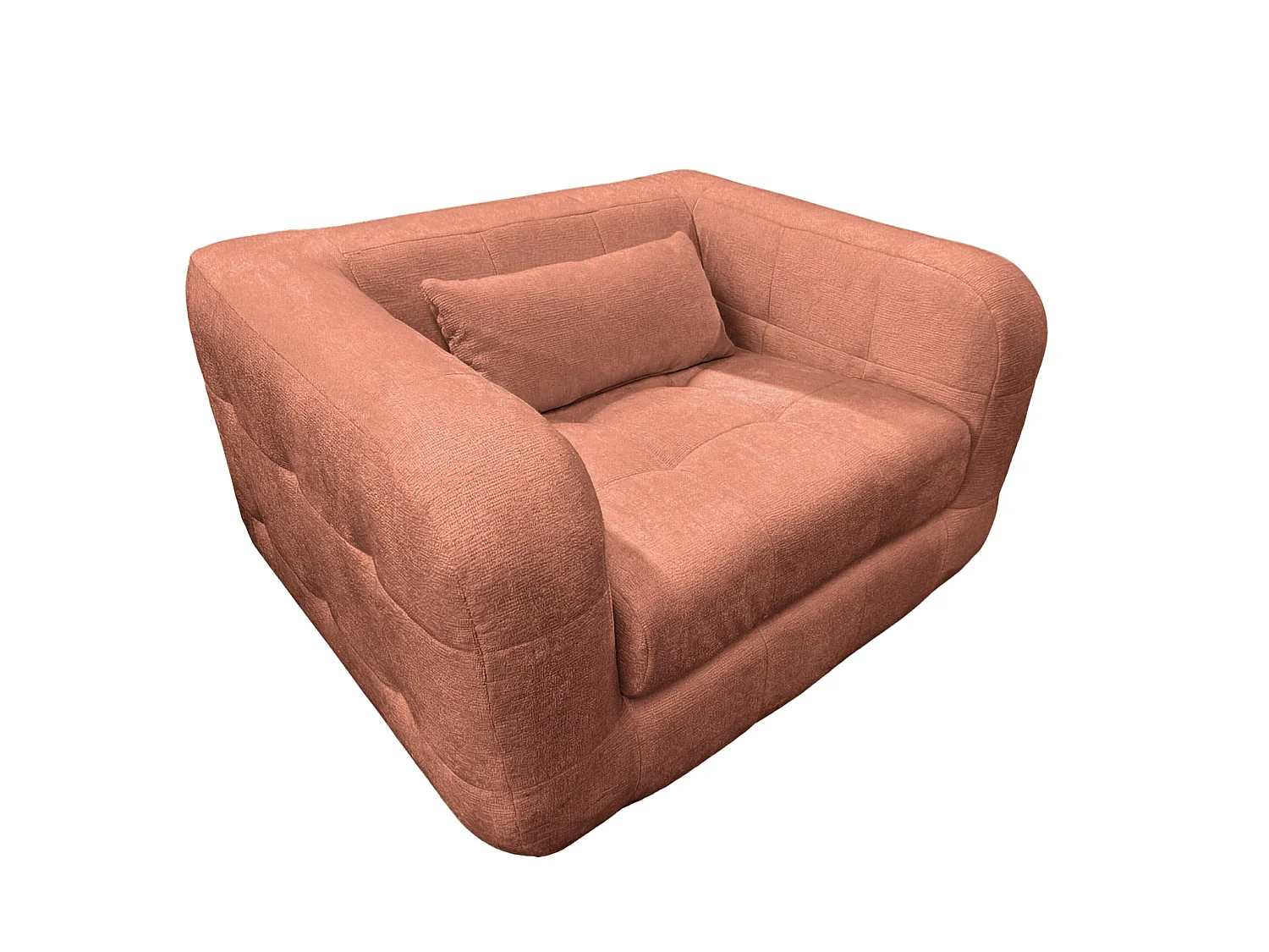 ARLETTE - Chenille stoffen fauteuil - Terracotta