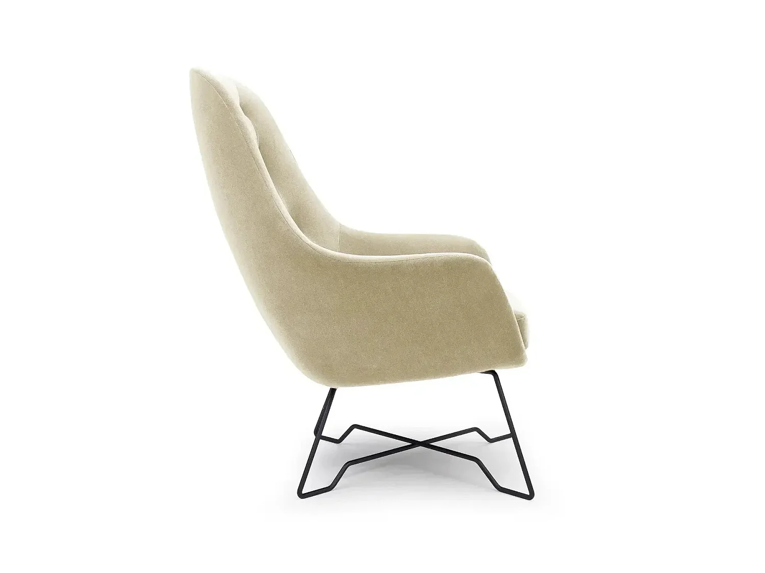 LUCAS - Fauteuil en tissu chiné - Beige