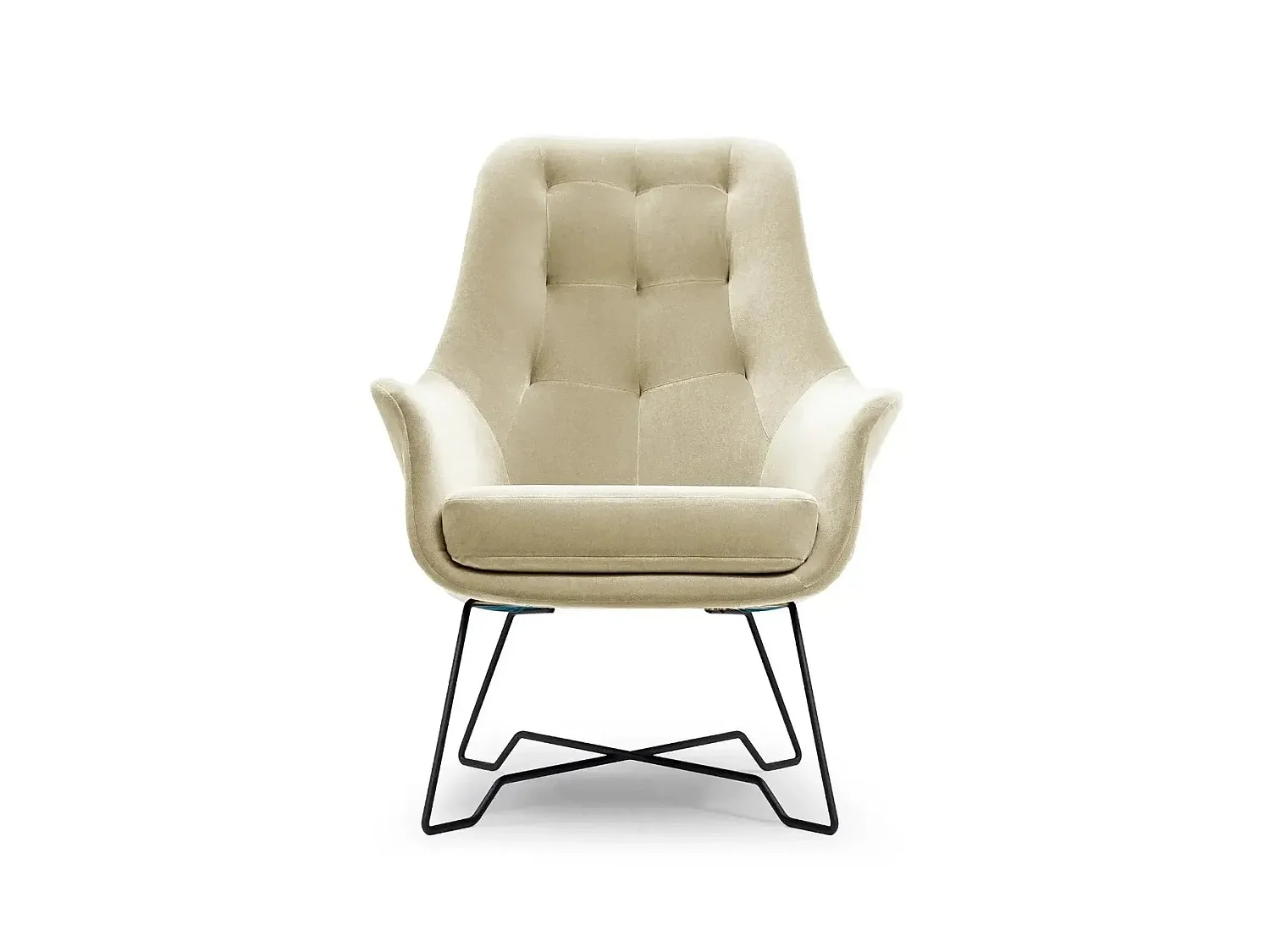 LUCAS - Fauteuil en tissu chiné - Beige