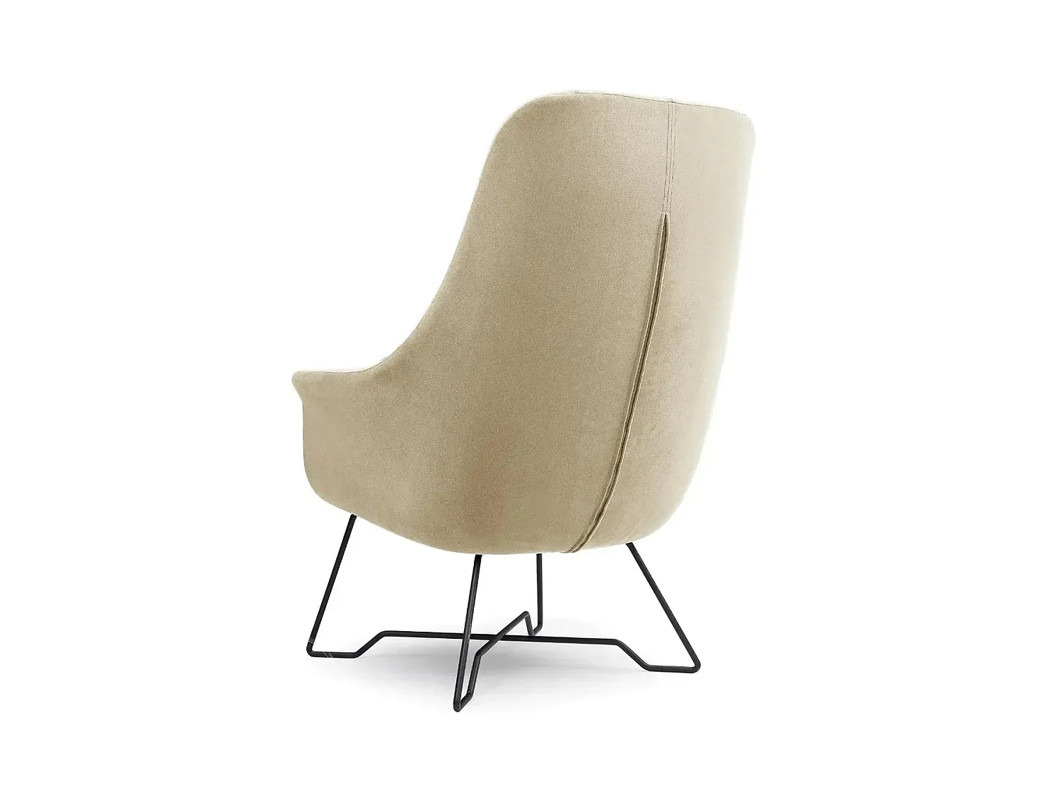 LUCAS - Fauteuil en tissu chiné - Beige