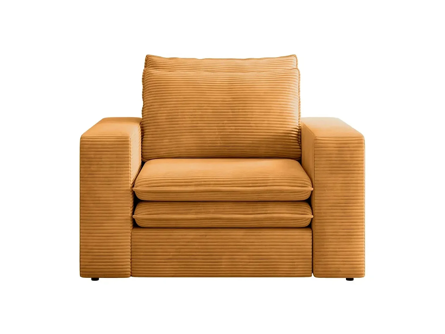 OSCAR - Fauteuil en velours côtelé - Moutarde