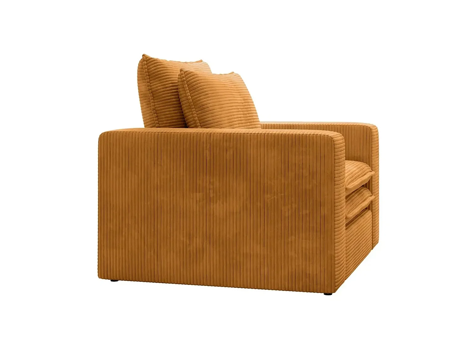 OSCAR - Fauteuil en velours côtelé - Moutarde